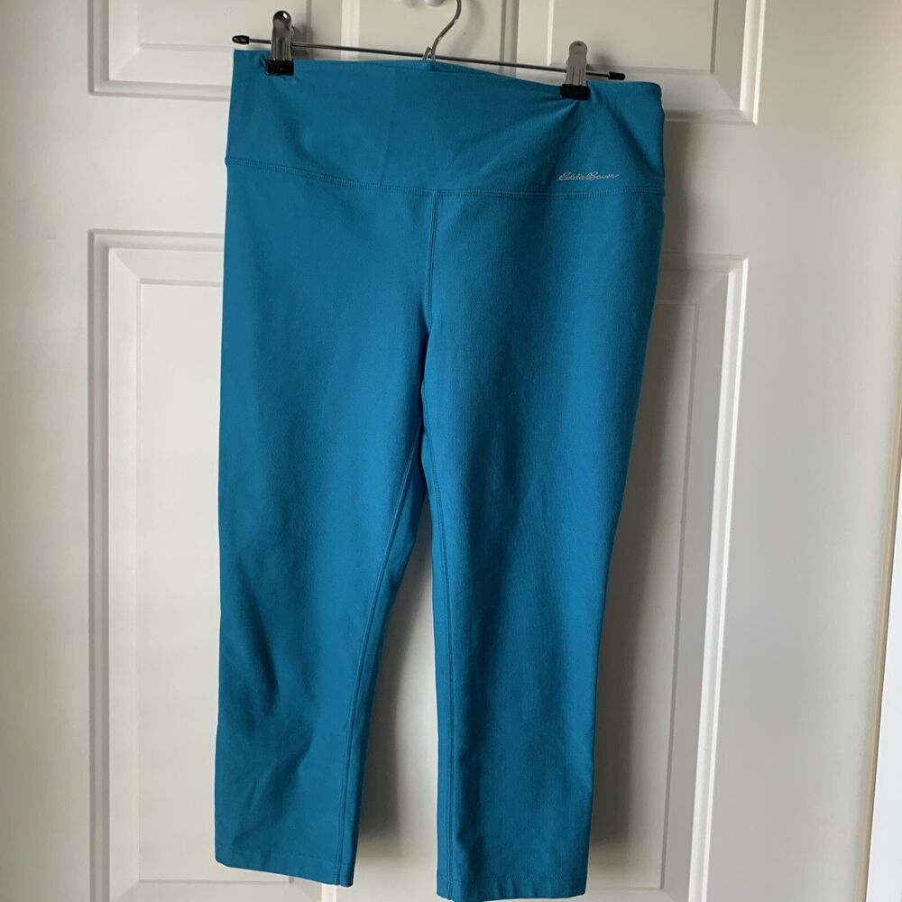 Eddie Bauer Teal Blue Capri Compression Athletic Pants Womens Medium - Picture 2 of 12